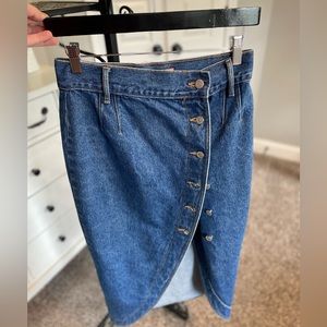 Vintage Cristina Denim Skirt with Button detail